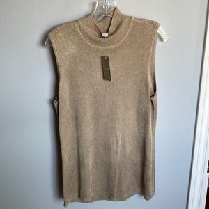 NWT Chico’s Gold Turtleneck Tank